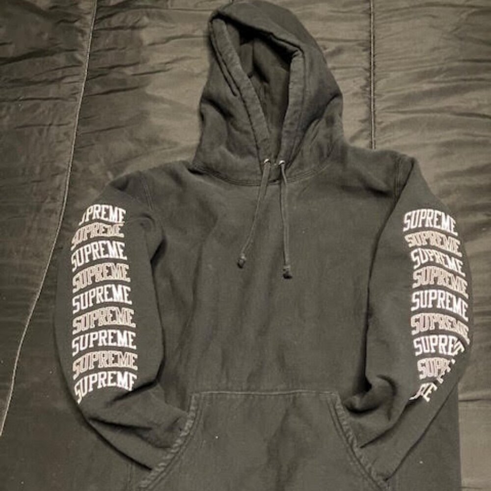 Supreme Sleeve Arc Hoodie Black